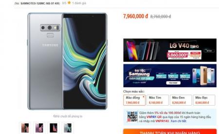 Galaxy Note9 cũ giá còn dưới 8 triệu tại Việt Nam